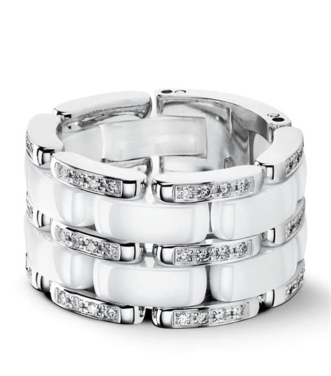 chanel ceramic ring with diamonds|Chanel stackable ringcentral.